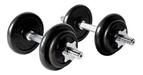 Set De Mancuernas De Hierro 15kg K6 Con Maleta Plástica Gym